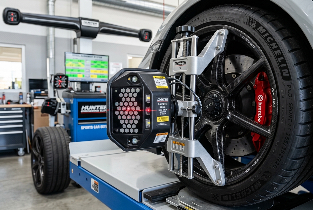 3D Alignment targets mounted on wheel